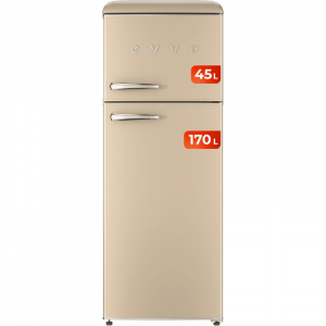 EVVO F45 Retro Frigorífico Combi de 2 Puertas con Diseño Vintage